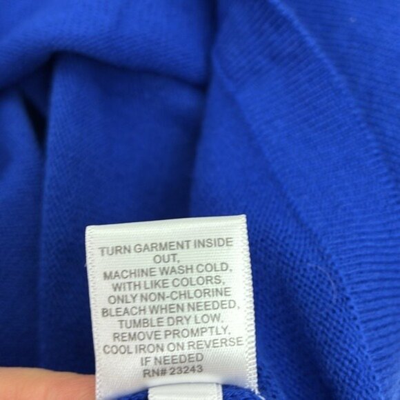 New York & Company Blue Zip Sweater Womens S Asymmetrical Full Zip Mock Neck - Picture 8 of 8